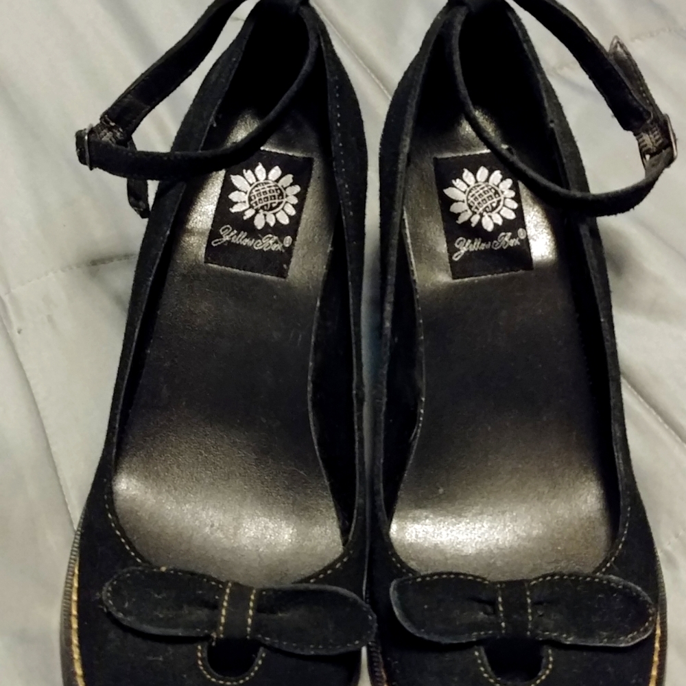 Yellow Box Mamba Suede Wedges